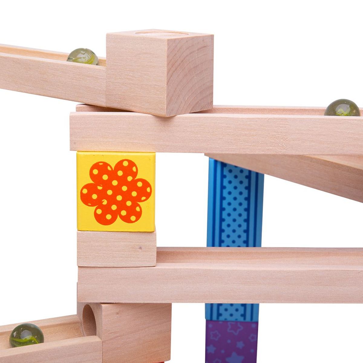 Bigjigs Toys Piste de boules en bois colorée