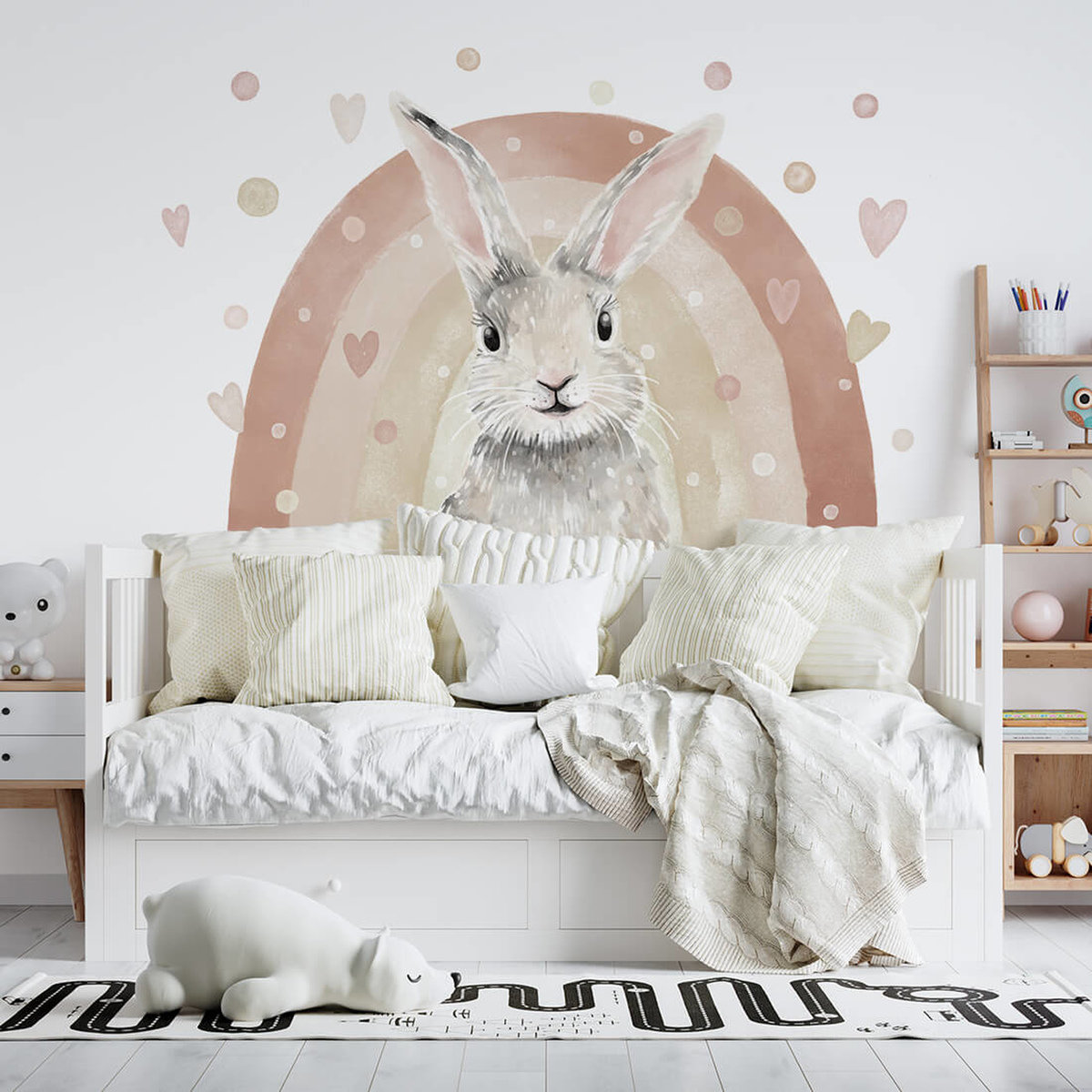 Sticker mural enfant la maison du lapin