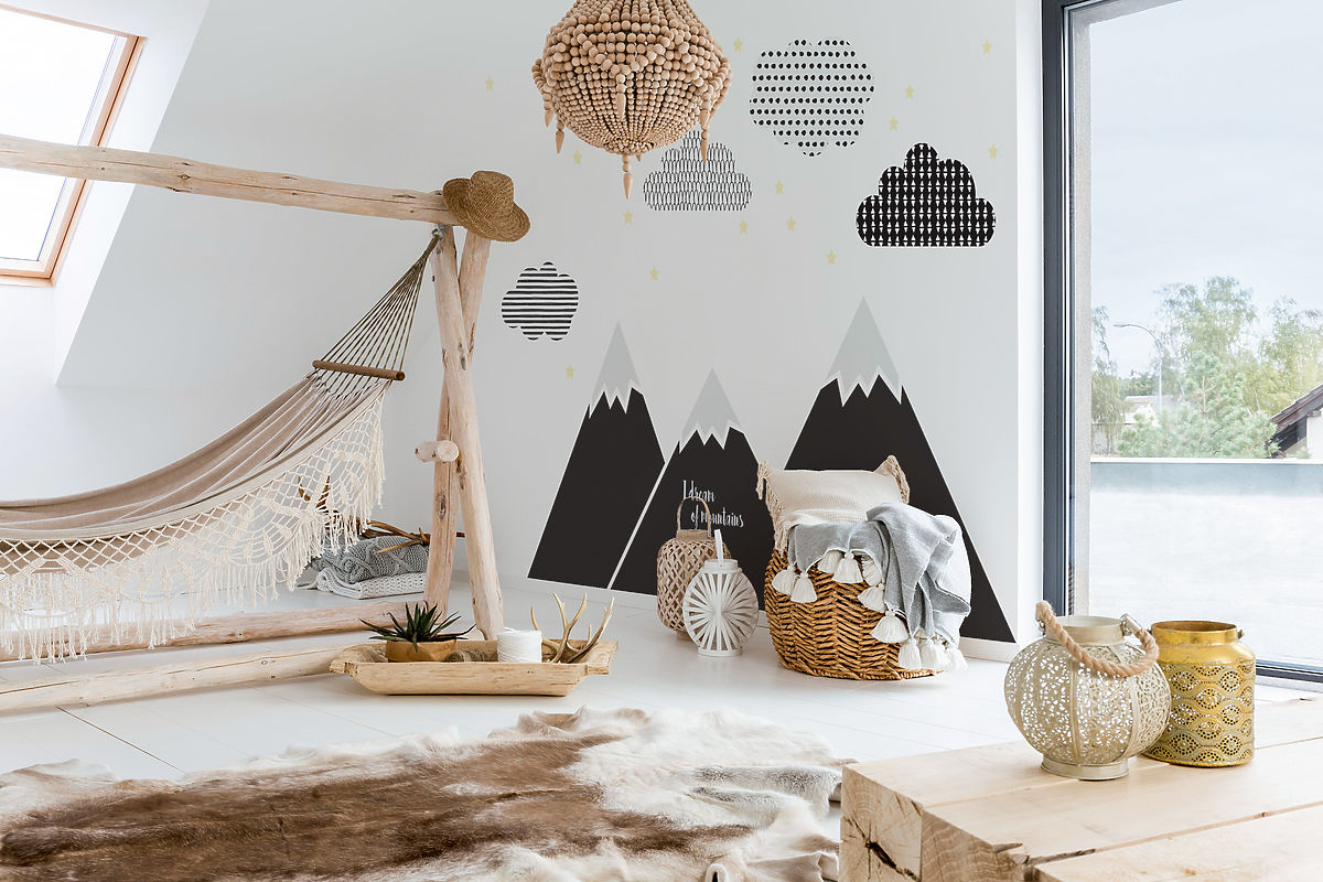 Décorations pour lit DEKORNIK - montagnes noire