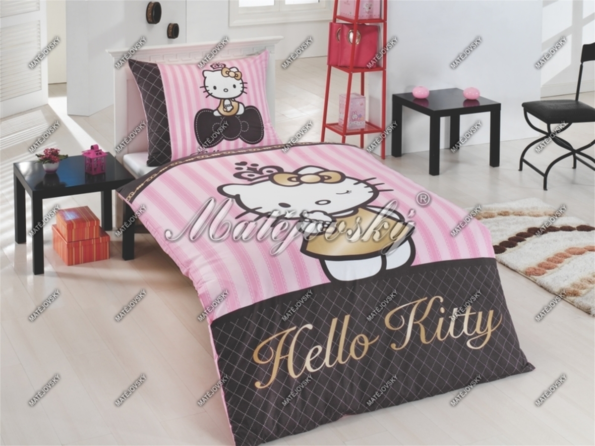 Linge de lit Hello Kitty or - banaby.fr
