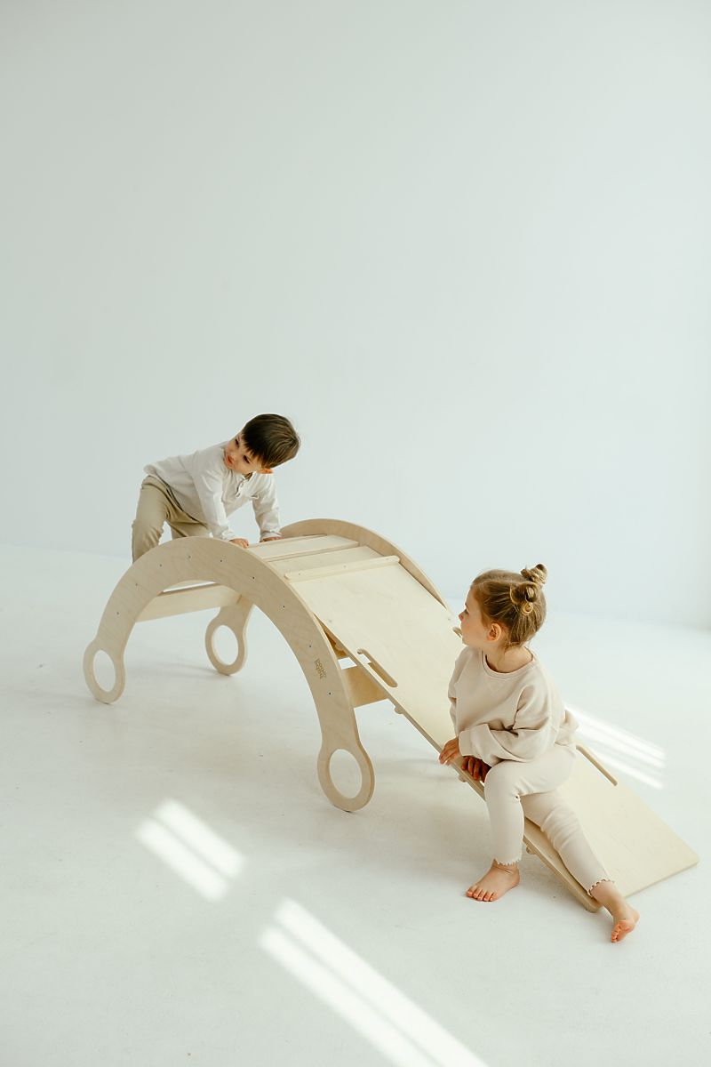 Balançoire En Bois FATMOOSE Avec Annexe à Grimper Pour Enfants - Vert