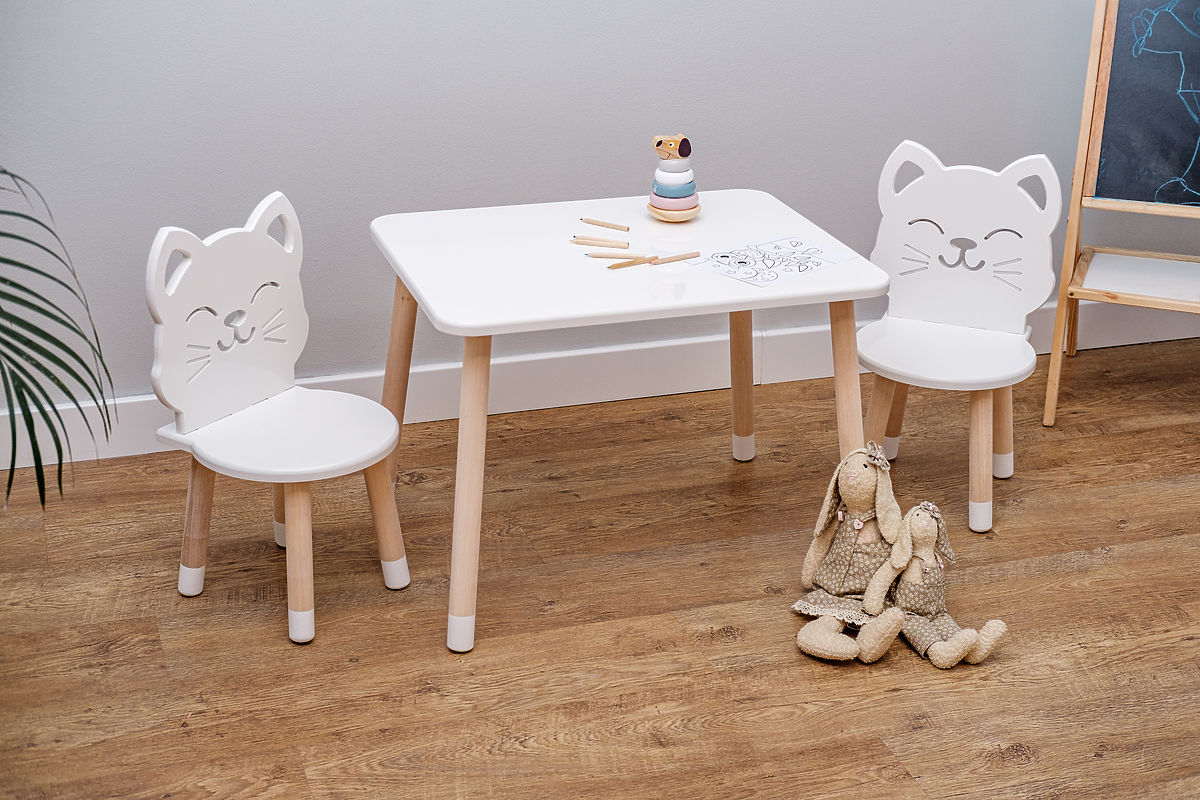 DANDERYD / SKOGSTA table et 2 chaises, chêne plaqué blanc/acacia