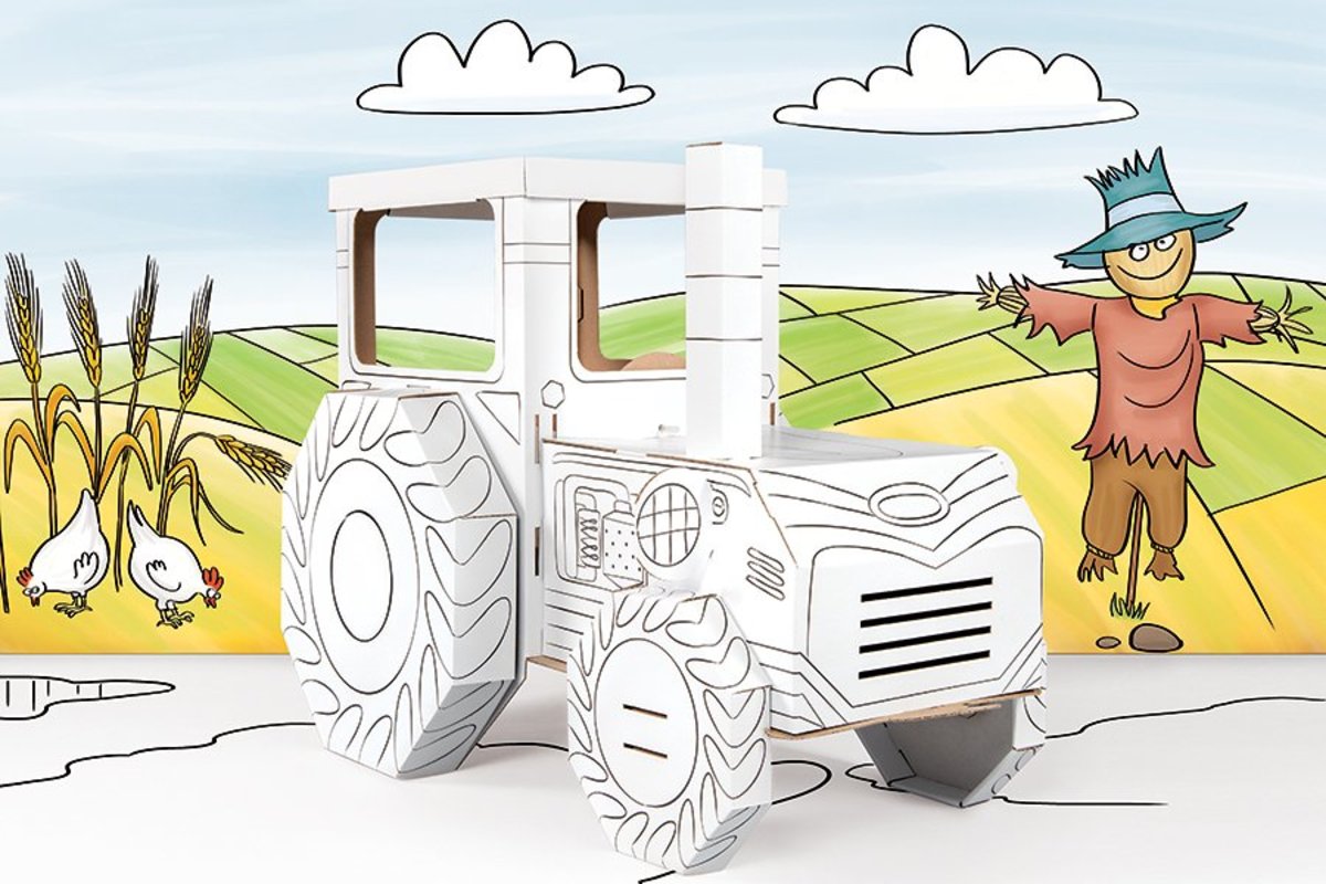 Tracteur en carton MINI - banaby.fr