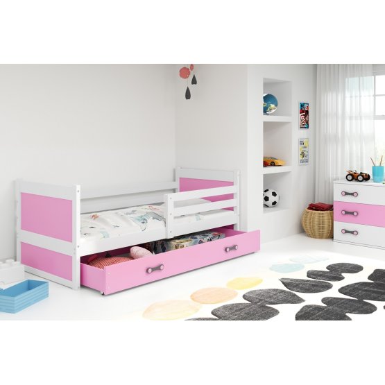 Lit enfant Rocky - rose et blanc