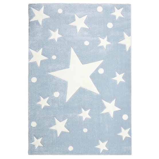 Pour enfants tapis STARS bleu/blanc