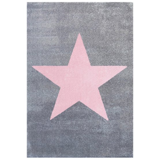 Pour enfants tapis STAR argent-gris/rose