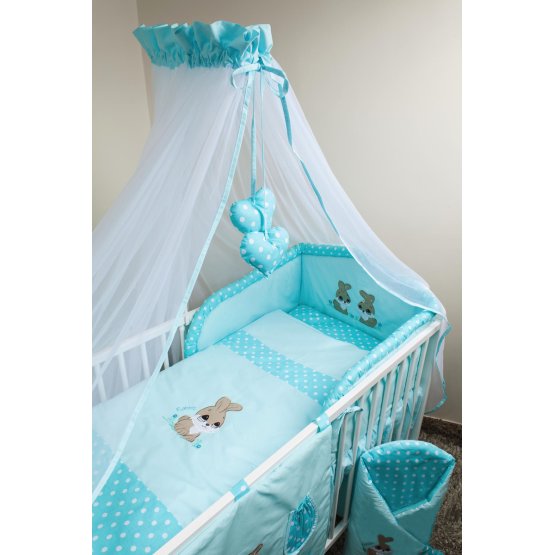 Set literie à lit bébé 120x90cm Rabbit turquoise