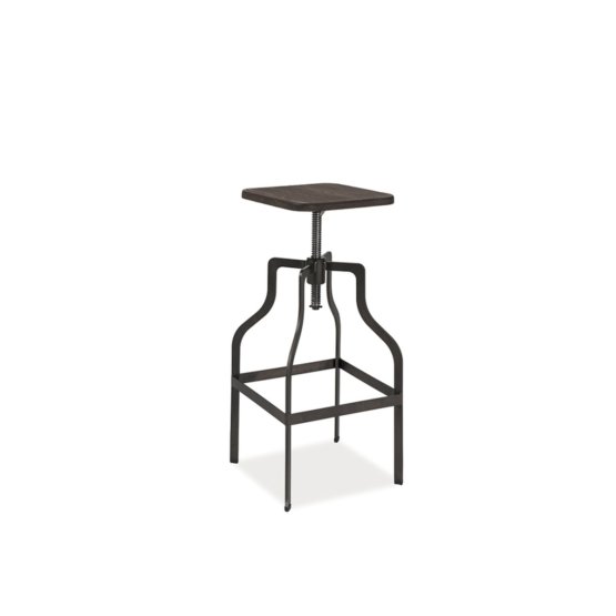 Tabouret de bar chaise IDAL sombre noyer / graphite
