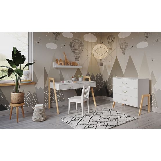 Lit bébé et bureau 2 en 1 CONE 120x60 - SCANDI
