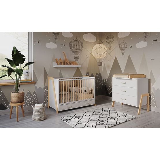 Lit bébé et bureau 2 en 1 CONE 120x60 - SCANDI