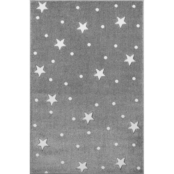 Pour enfants tapis HEAVEN gris argenté/ blanc