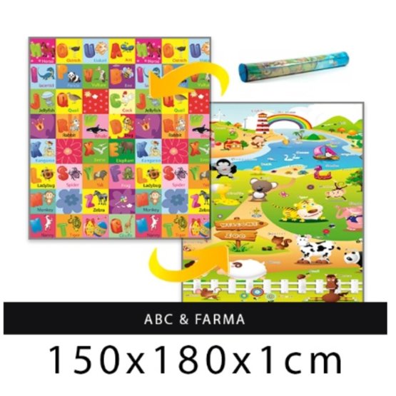 Pour enfants mousse tapis - ABC + ferme 180x150x1 cm