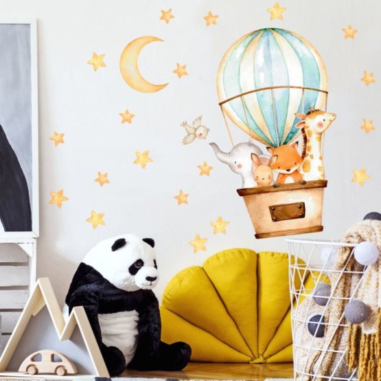 Sticker mural - Animaux en ballon