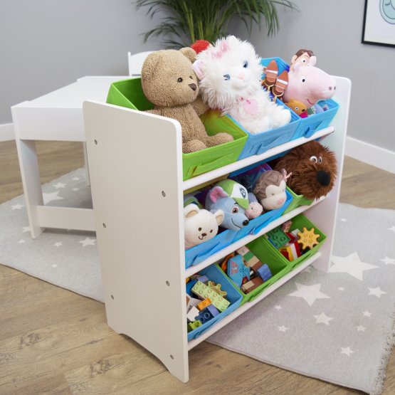 Organisateur de jouets Ourbaby avec boîtes bleues et vertes