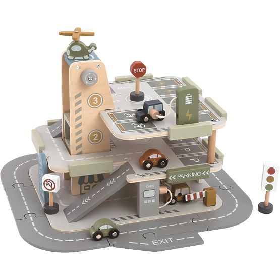 2Kids Toys Garage en bois avec route