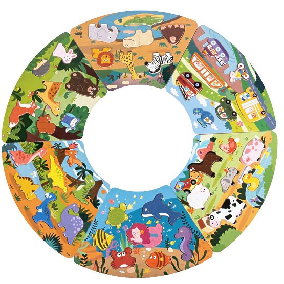 2Kids Toys Puzzle en bois Cercle connectable 6 en 1