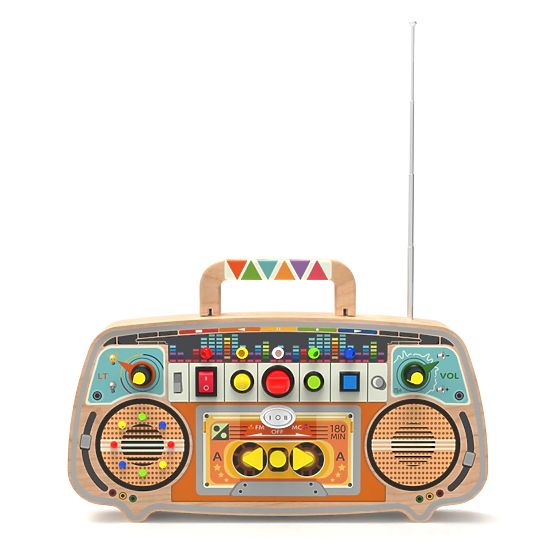 2Kids Toys Tableau d'activités Radio FM en bois