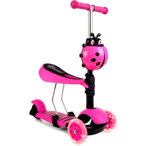 Transat bébé et scooter Ladybug - rose