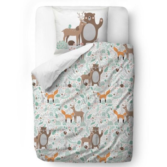 Monsieur. Little Fox Bedding Animal friends - couverture 100 x 130 cm oreiller: 60 x 40 cm