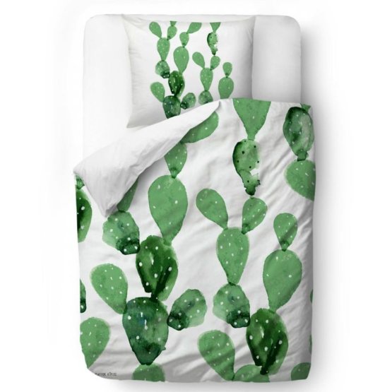 Butter Kings Linge de lit Cactuses - couverture 135 x 200 cm oreiller: 60 x 50 cm