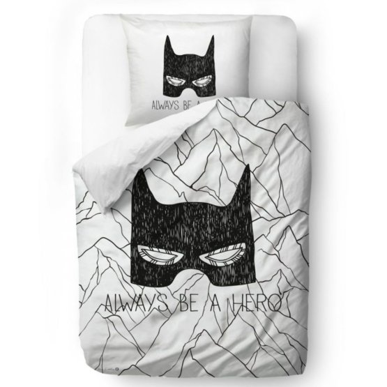 Monsieur. Linge de lit Little Fox Batman - Always be a hero - couverture: 135 x 200 cm oreiller: 60 