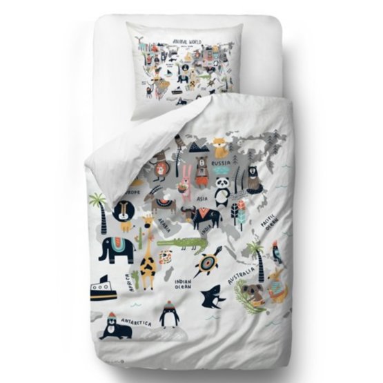 Monsieur. Little Fox Bedding Animal World - couette: 135 x 200 cm oreiller: 60 x 50 cm