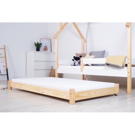 Lit d'appoint gigogne Vario avec matelas en mousse - naturel