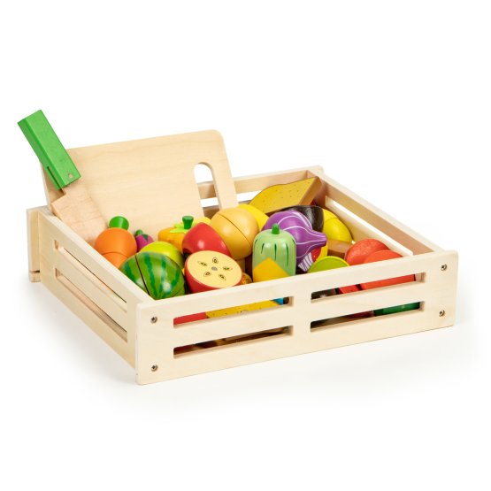 Ensemble de fruits et légumes en bois - 20 pièces