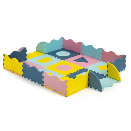 Tapis en mousse - puzzle aux couleurs pastel