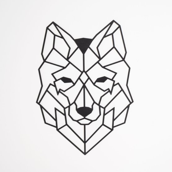 Tableau géométrique en bois - Loup - différentes couleurs