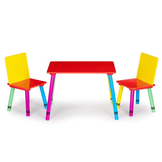 Ensemble table et chaises - couleurs de l'arc-en-ciel