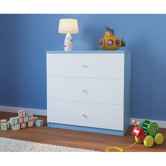 Commode pour enfants Ourbaby  - blanc-bleu