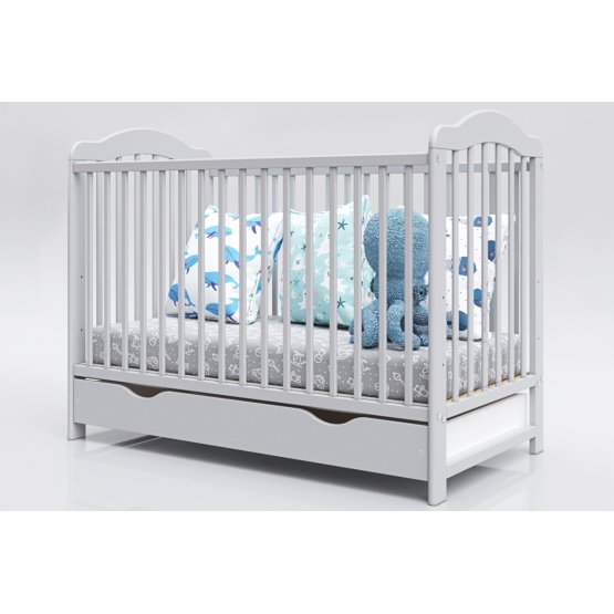 Lit bébé Alek avec barreaux amovibles - gris