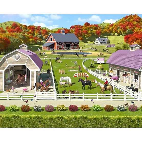 3D Fond d’écran hippocampes et poneys