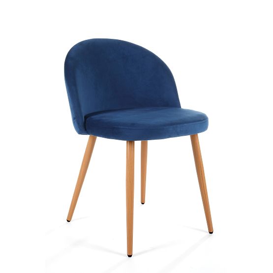 4 x Chaise tapissée en velours SJ.075 Bleu marine