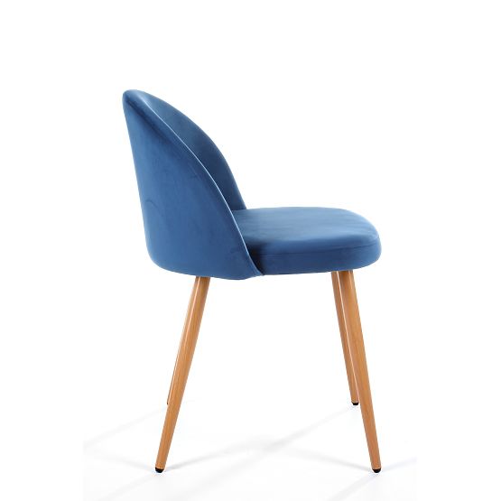 4 x Chaise tapissée en velours SJ.075 Bleu marine