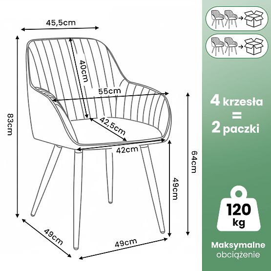 4x Chaise pivotante en velours avec surpiqûres Beige TURNO Pieds noirs