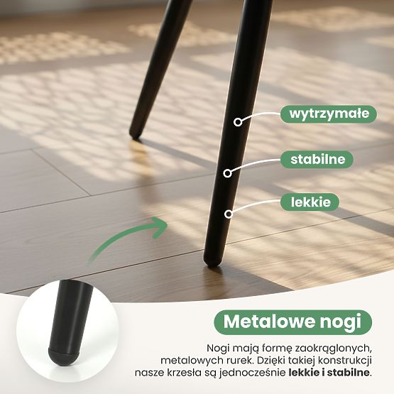 4x Chaise rembourrée avec surpiqûres carrées Vert bouteille LUXANO Pieds noirs