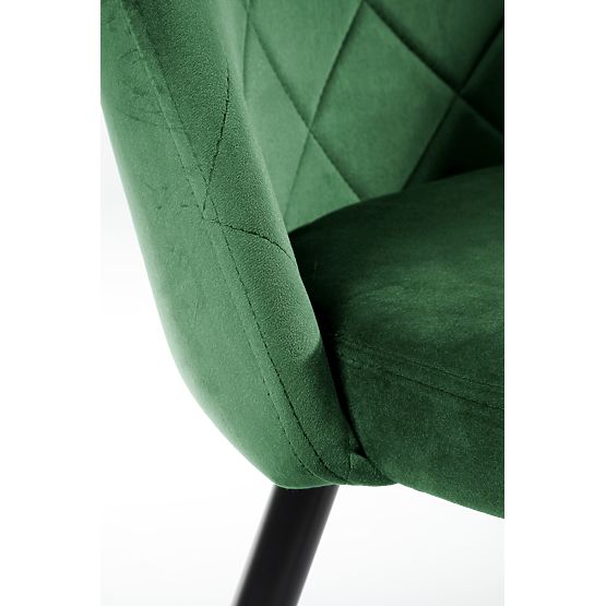 4x Chaises en Velours Rembourrées SJ.077 Vert Bouteille