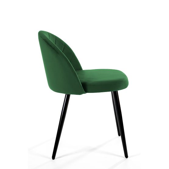 4x Chaises en Velours Rembourrées SJ.077 Vert Bouteille