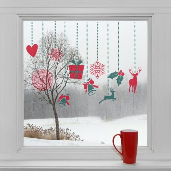 Stickers de Noël pour fenêtre - Décoration de Noël