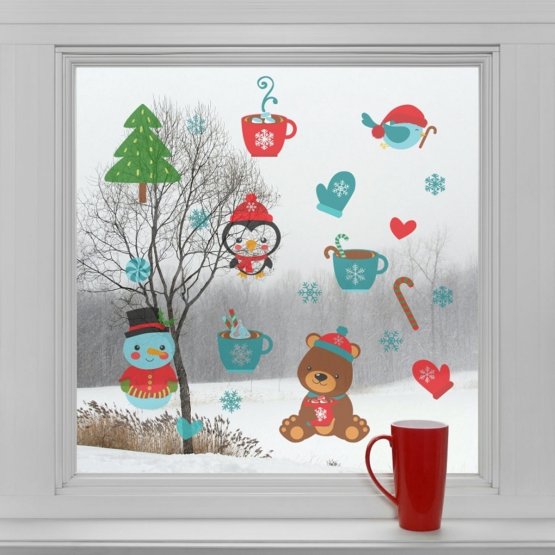 Stickers de Noël pour fenêtre - Ambiance de Noël