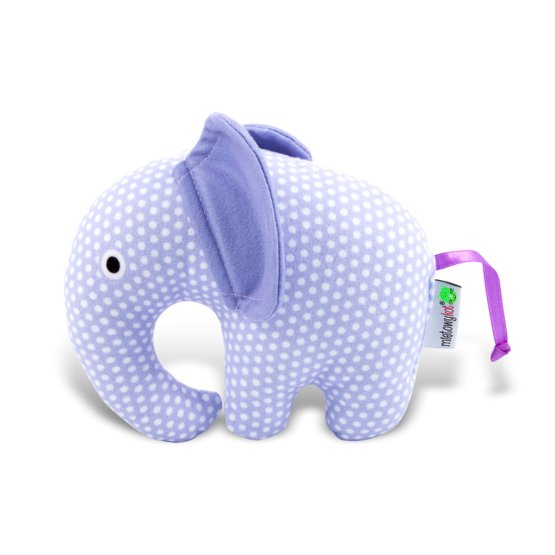 Jouet en tissu - Éléphant aux pois en violet