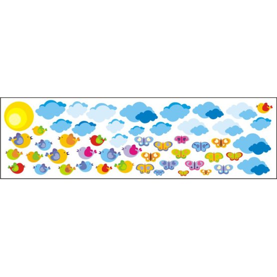 Stickers muraux Nuages et oiseaux - 0,5 m²
