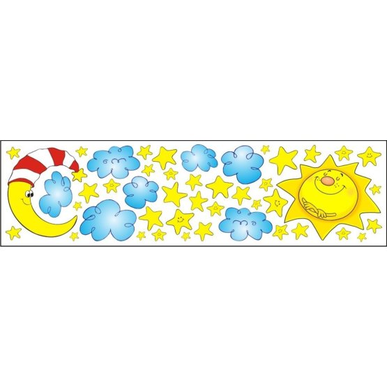 Stickers pour fenêtre – Soleil, lune et étoiles - 0,3 m2