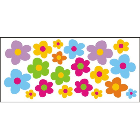 Stickers pour fenêtre - Fleurs colorées - 0,3 m2
