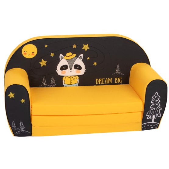Canapé enfant Raccoon - noir-jaune
