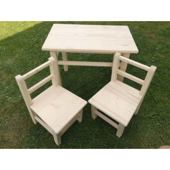 Table en bois pour enfants avec chaises Woodland