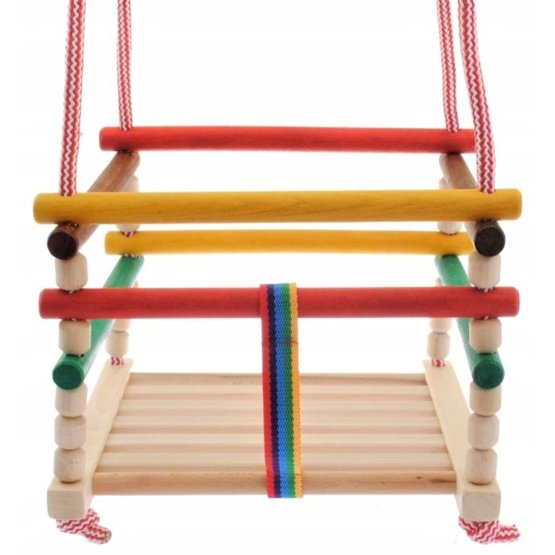 Balançoire en bois pour enfants Pinio - colorée