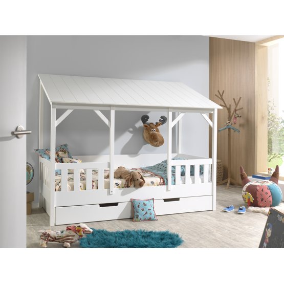 Lit enfant en forme de maison Charlotte - blanc